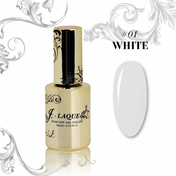 J-LAQUE White Gel Polish, one-coat coverage gel polish, smudge-free nail polish, professional nail art gel, thick and pigmented gel polish, easy application gel polish
