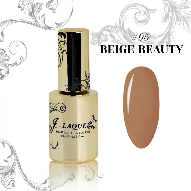 J-LAQUE Beige Beauty, creamy beige gel polish, easy application gel polish, thick formula nail polish, elegant manicure, professional nail art
