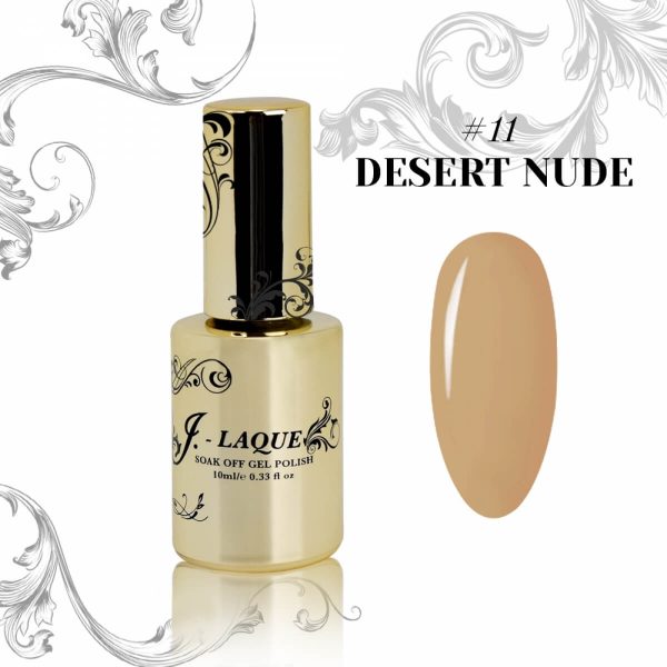 J-LAQUE Desert Nude, deep pigmented gel polish, easy application nail polish, opaque nude polish, lasting manicure, professional nail art