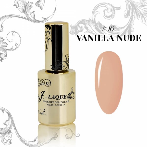 J-LAQUE Vanilla Nude, creamy gel polish, easy application nail polish, deep pigmented polish, sophisticated nude manicure, natural nail art