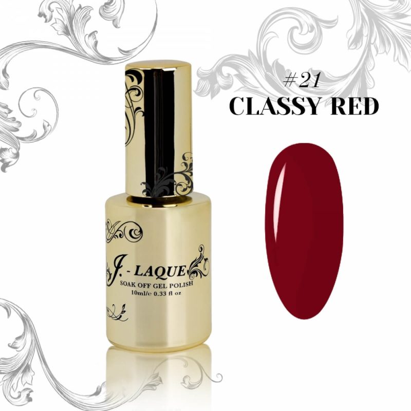 J-LAQUE Classy Red, vibrant gel polish, smooth application nail polish, long-lasting red manicure, sophisticated nail art, deep pigmented polish