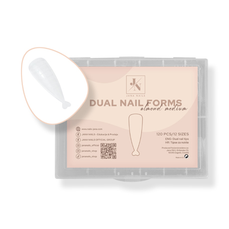 Dual Nail Form Almonnd medium in use with Gel and AcryGel.